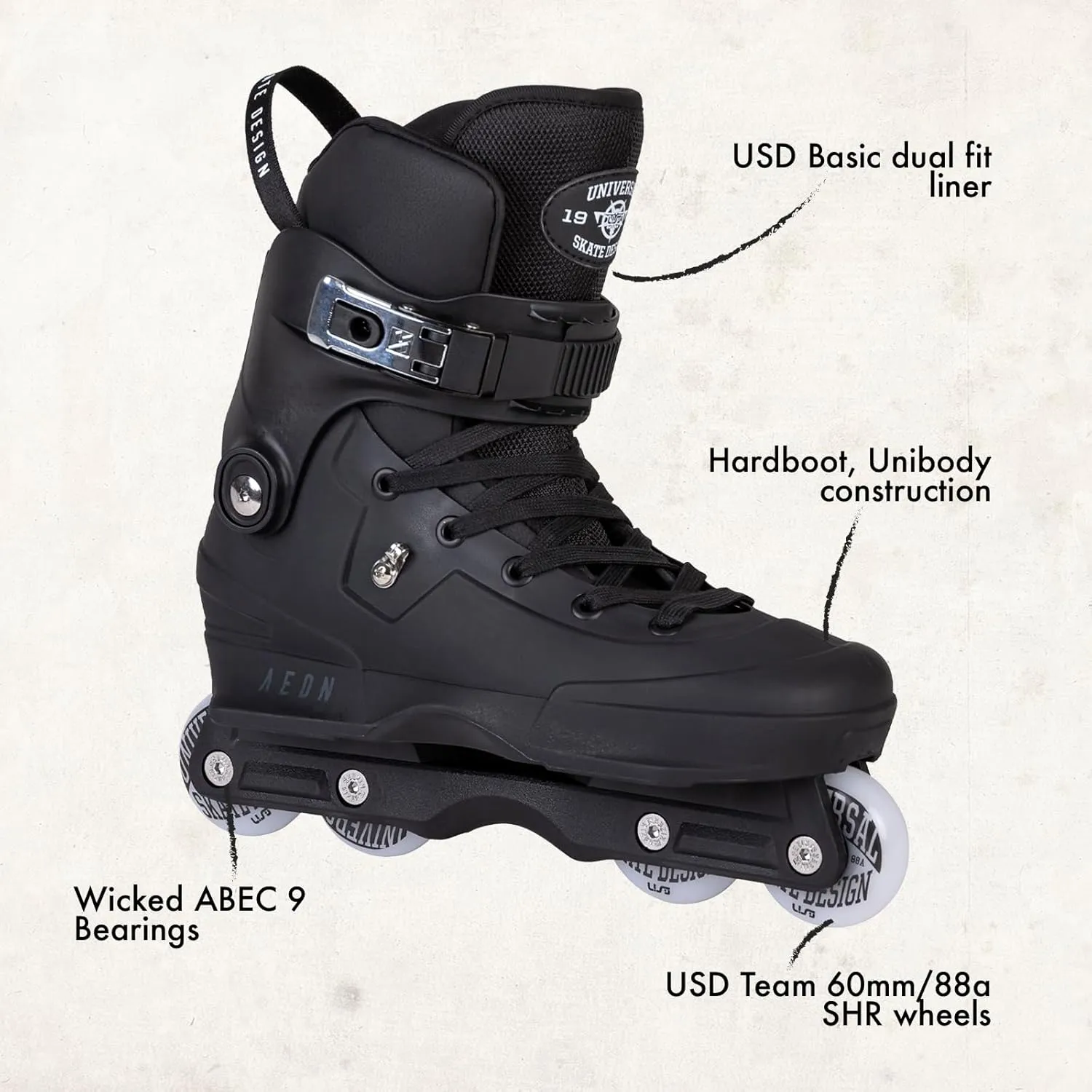 USD Carbon Aggressive Skatepark Street Inline Skate – Bild 7 von 8
